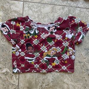 Sugar & Stripes Red Plaid Disney Princess Crop Top